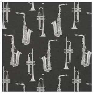 Saxophone Trumpet Musician Jazz Music Stof