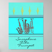 Saxophone Tuba Trumpet Poster (Voorkant)