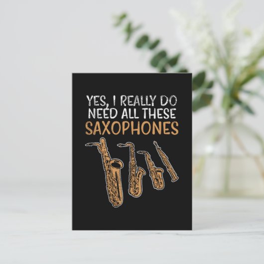 Saxophone Types Briefkaart (Staand voorkant)