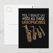 Saxophone Types Briefkaart (Voorkant / Achterkant)