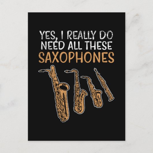 Saxophone Types Briefkaart (Voorkant)