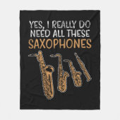 Saxophone Types Fleece Deken (Voorkant)