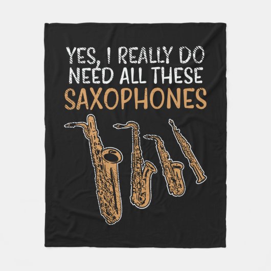 Saxophone Types Fleece Deken (Voorkant)