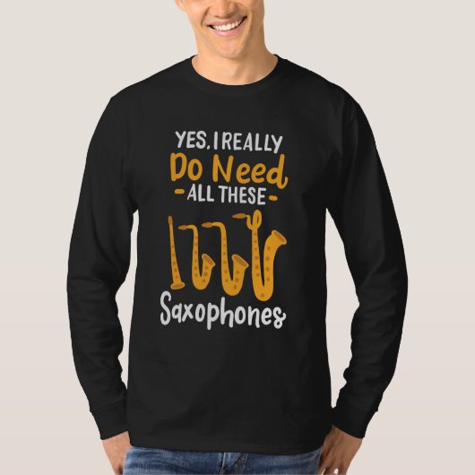 Saxophone Types T-shirt (Voorkant)