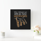 Saxophone Types Vierkante Klok (Huis)