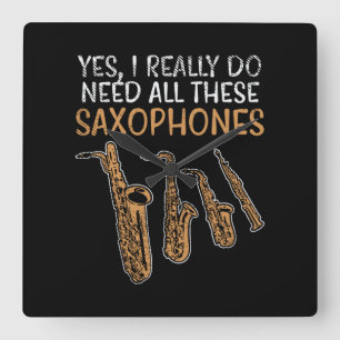 Saxophone Types Vierkante Klok
