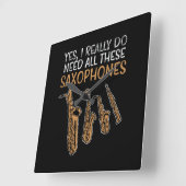 Saxophone Types Vierkante Klok (Hoek)