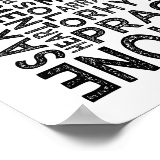 Saxophone Typografie Poster (Hoek)