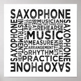 Saxophone Typografie Poster
