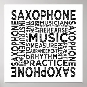 Saxophone Typografie Poster