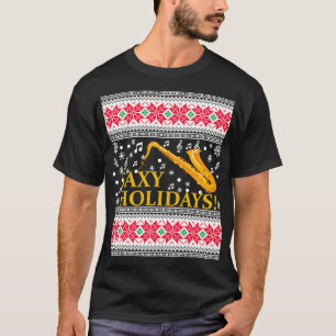 Saxophone Ugly kerstSweater Marching Band Sax T-shirt