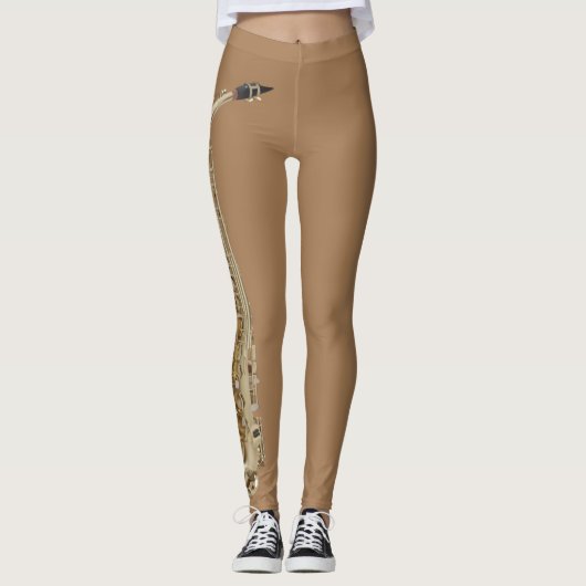 Saxophone Vector Art Leggings (Voorkant)