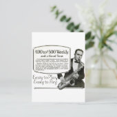 Saxophone Vintage Ad Briefkaart (Staand voorkant)