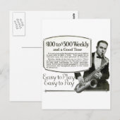 Saxophone Vintage Ad Briefkaart (Voorkant / Achterkant)