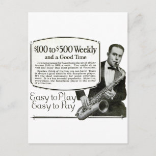 Saxophone Vintage Ad Briefkaart