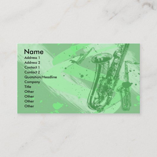 SAXOPHONE-VISITEKAARTJES VISITEKAARTJE (Voorkant)