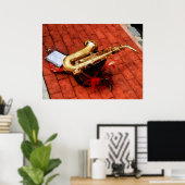 Saxophone voor de parade poster (Thuiskantoor)