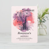 Saxophone Waterverf Birthday Party Kaart (Staand voorkant)