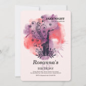 Saxophone Waterverf Birthday Party Kaart (Voorkant)