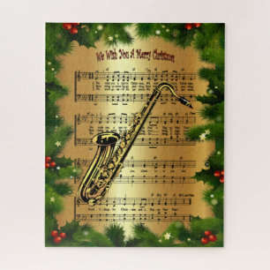 Saxophone ~ "Wij wensen u een prettig kerstfeest"  Legpuzzel