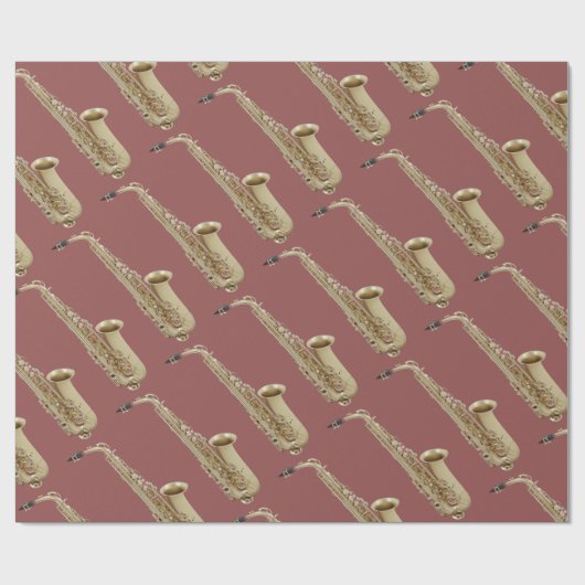 Saxophone wrapping Paper Cadeaupapier (Vlak)
