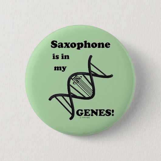 Saxophone zit in mijn genen ronde button 5,7 cm (Voorkant)