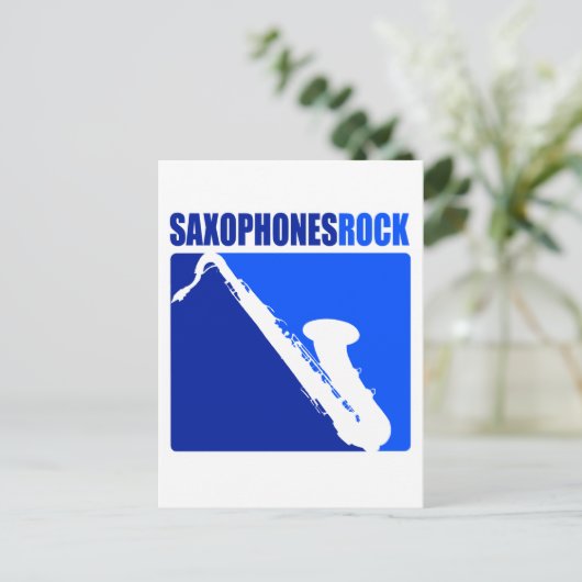Saxophones Rock! Briefkaart (Staand voorkant)