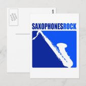 Saxophones Rock! Briefkaart (Voorkant / Achterkant)