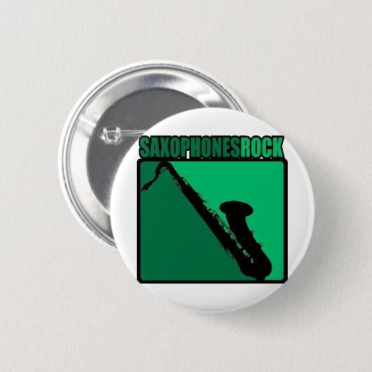 Saxophones Rock! Ronde Button 5,7 Cm (Voorkant /achterkant)