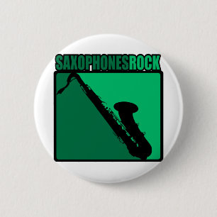 Saxophones Rock! Ronde Button 5,7 Cm
