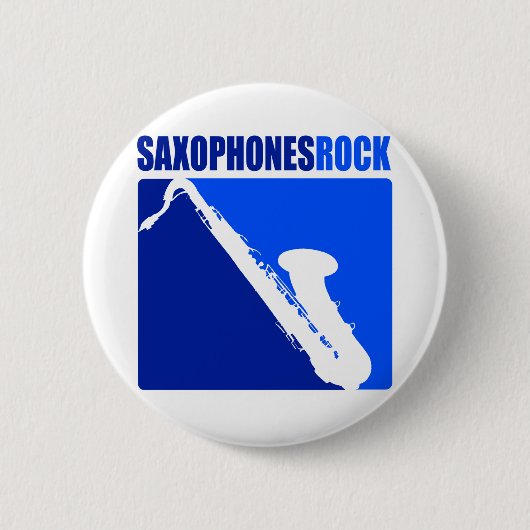 Saxophones Rock! Ronde Button 5,7 Cm (Voorkant)