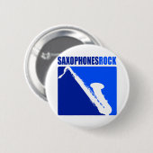 Saxophones Rock! Ronde Button 5,7 Cm (Voorkant /achterkant)