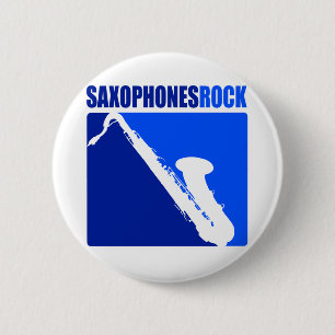 Saxophones Rock! Ronde Button 5,7 Cm