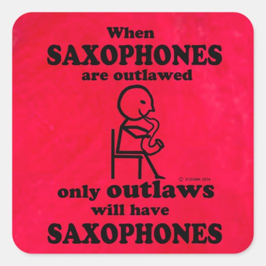 Saxophones Uitgebreide Square Sticker (Voorkant)