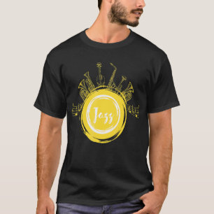 Saxophonist Jazz Muzzikaanse schrijfster T-shirt
