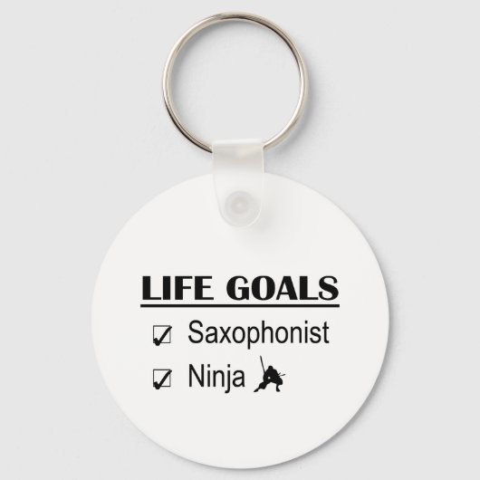 Saxophonist Ninja Life Goals Sleutelhanger (Voorkant)
