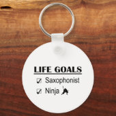 Saxophonist Ninja Life Goals Sleutelhanger (Voorkant)