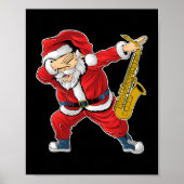 Saxophonist Santa Claus Saxophone Jazz en Blues M Poster (Voorkant)