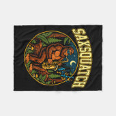 Saxsquatch Bigfoot Saxophone Player Jazz Music Hum Fleece Deken (Voorkant (Horizontaal))