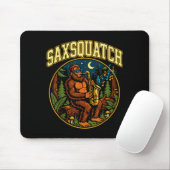 Saxsquatch Bigfoot Saxophone Player Jazz Music Hum Muismat (Met muis)