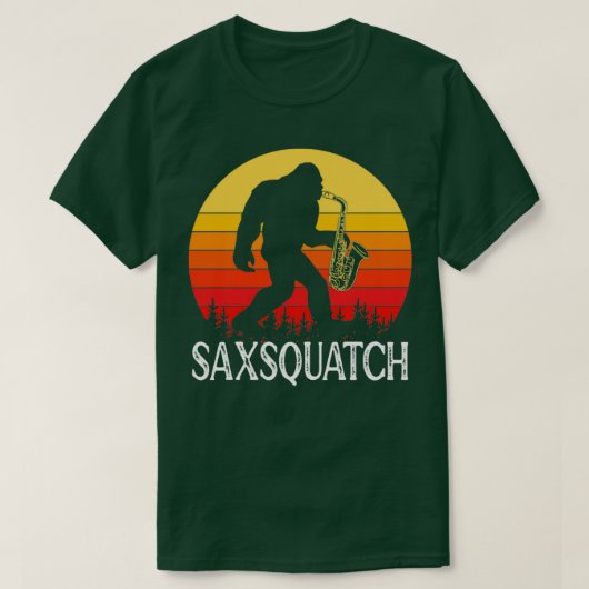 Saxsquatch Retro Sunset T-shirt (Design voorkant)