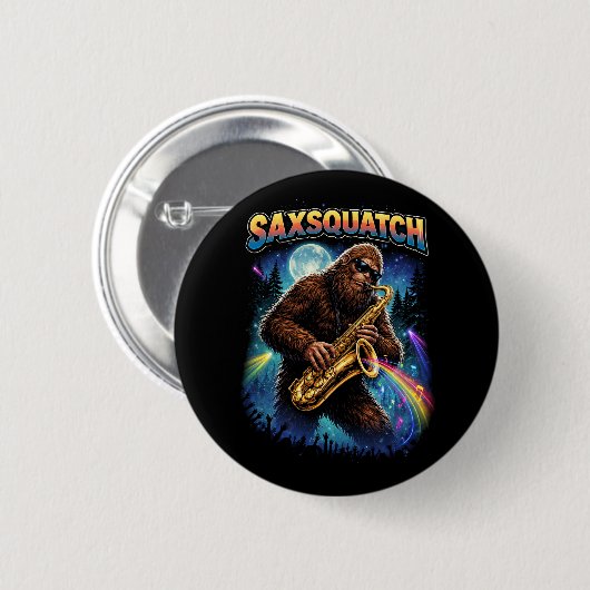 Saxsquatch Ronde Button 5,7 Cm (Voorkant /achterkant)