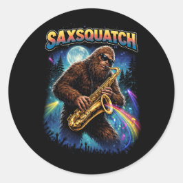 Saxsquatch Ronde Sticker