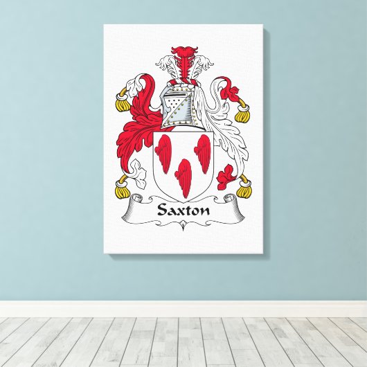 Saxton Family Crest Canvas Afdruk (Insitu (Houten vloer))