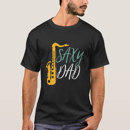 Saxy Dad Funny Saxophone T-shirt (Voorkant)