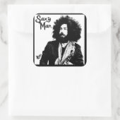 Saxy Man door Graffiti Artiest Ms.Take Vierkante Sticker (Tas)