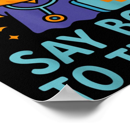 Say Boo To The Flu Nurse Halloween Vaccine Pumpkin Poster (Hoek)