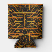 Say Cheese And Macaroni Cheesy Orange On Black Art Blikjeskoeler (Voorkant)