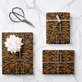 Say Cheese And Macaroni Cheesy Orange On Black Art Inpakpapier Vel