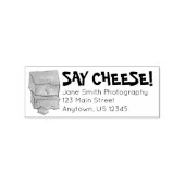SAY CHEESE Cheddar Wedge Fotografe Adres Rubberstempel (Afrduk)